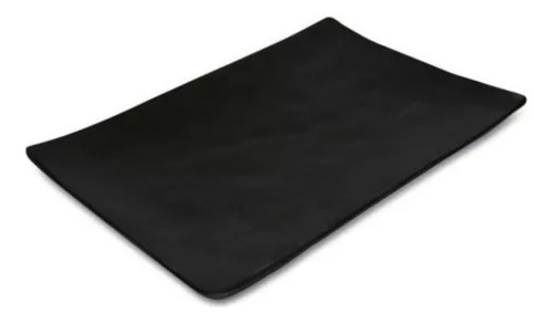 Plato Rectangular Black Melamina 30 Cm 6 Pzas