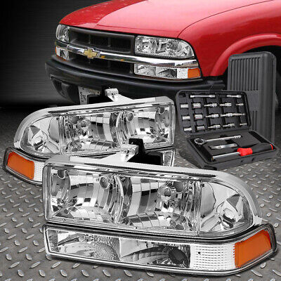 For 98-04 Chevy S10 Blazer Chrome Amber Corner Headlight Oad
