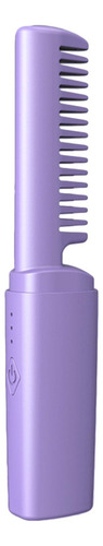Mini Plancha De Pelo Recargable, Peine Caliente, Violeta