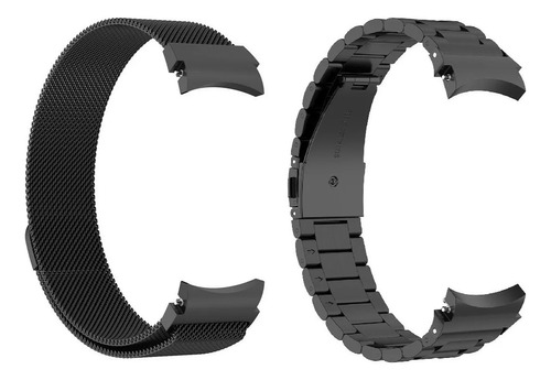 Pulseiras Aço E Magnética Para Galaxy Watch 5 Pro Bt 45mm Cor Preto