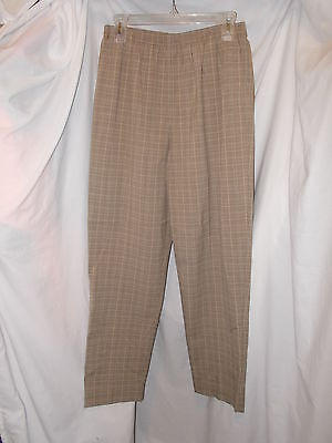 New Alfred Dunner Classics, Tan Plaid Pants, Size 10 Ela Mww
