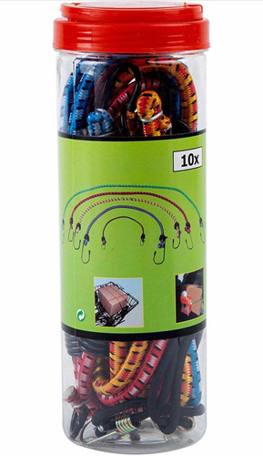Tensor Elastico Bungee Sujetador De Carga Liviana Paquete 10