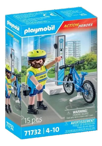 Playmobil Policía Transito Bicicleta Eléctrica +15pcs 71732 Policía Bici Electrica