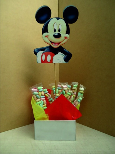 Centro De Mesa Madera Mdf Dulcero Caja Mikey Mouse