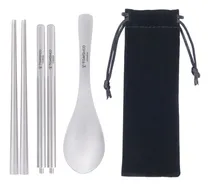 Comprar Juego De Cucharas Y Palillos Para Acampar Con Palillos De Do