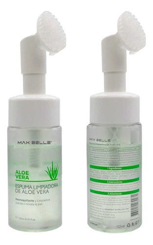 Espuma Limpiadora De Aloe Vera 99%, Max Belle 125ml