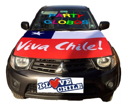 Cubre Capot Funda Estuche Forro Bandera Chile Patria