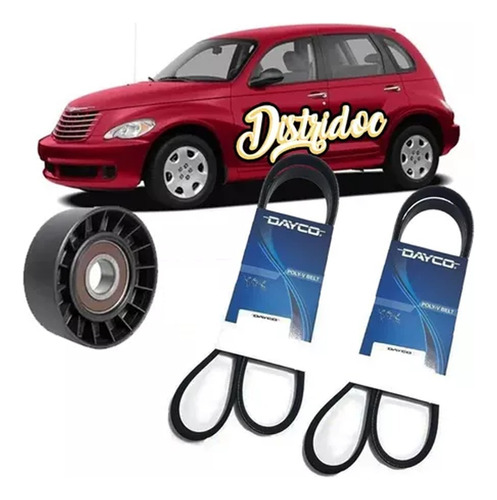 Kit 2 Correas + Polea Polyv  Pt Cruiser 2.4 16v