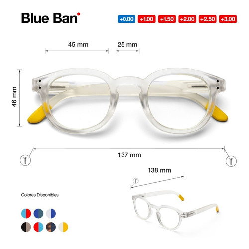 Lentes Para Computadora Pregraduado B + D Blue Ban Readers