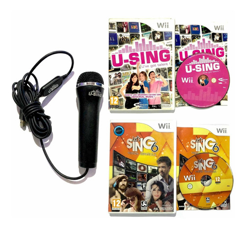 Pack U-sing, Lets Sing 6 Y Micrófono Original Nintendo Wii