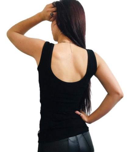 Imagen 4 de 4 de Blusa Musculosa Animal Print Encaje Noche Fiesta Día Tarde