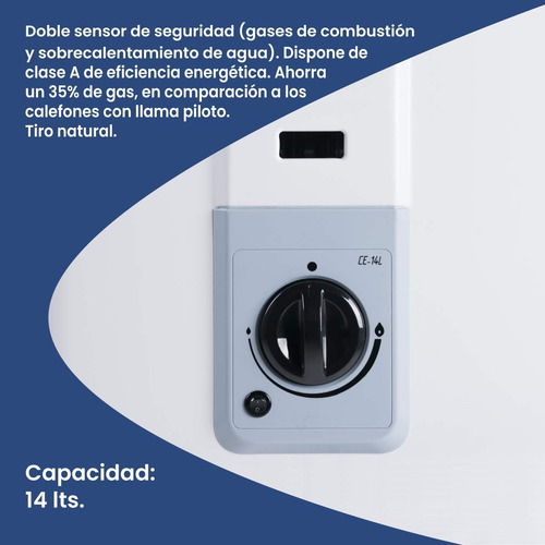 Imagen 4 de 7 de Calefón Escorial Gas Natural 14 Litros Blanco