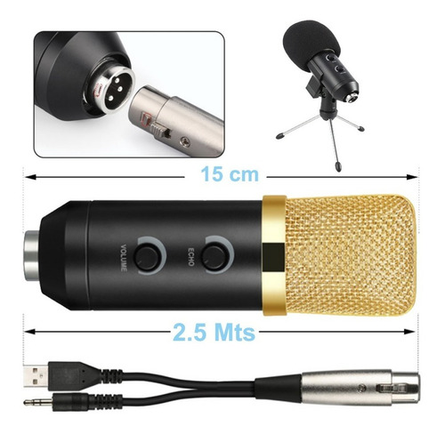 Micrófono Condensador Bm800e+ Cardioide Usb Xlr