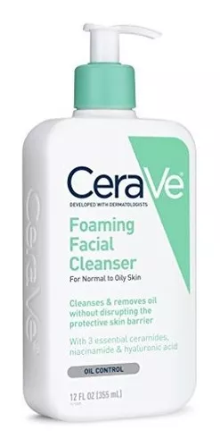  CeraVe Limpiador Facial Espumante, 12 Onzas : Belleza y Cuidado  Personal