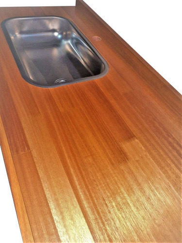 Mesada 100x60 Eucalipto Laqueada Bacha Simple Johnson