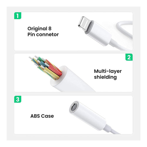 Adaptador Lightning A 3.5 Mm iPhone Mfi Certificado Pack 2