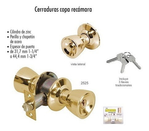 Cerradura Copa Para Recamara Lion Tools + !envio Gratis¡