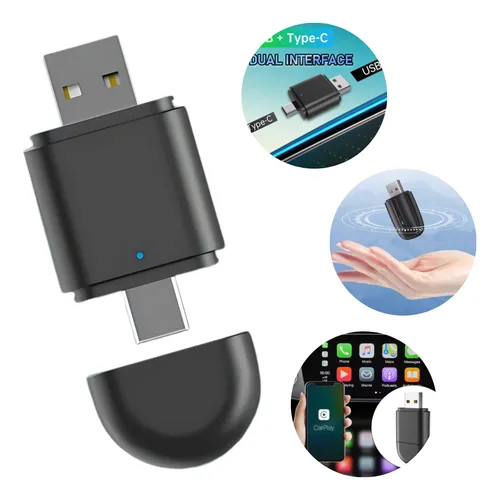 Adaptador Automático Inalámbrico Carplay Android 2 En 1