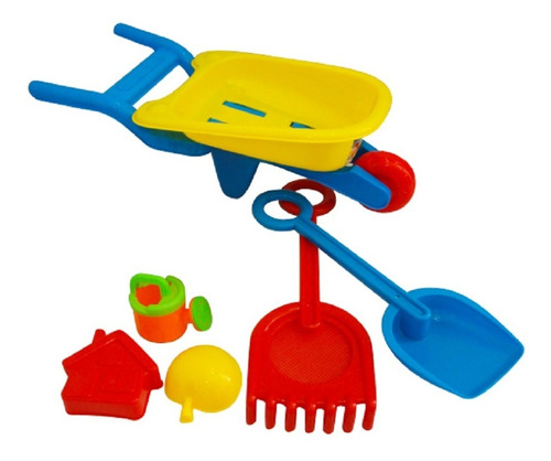 Imagem 1 de 3 de Kit Praia 6 Peças C/ Carrinho De Mão Bel Brink