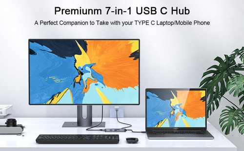 Imagen 8 de 9 de Adaptador Usb-c - 3 Port Usb + Hdmi + Sd + Msd + Pd - Pc/mac