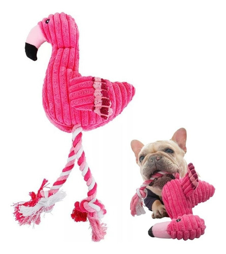 Pelúcia Para Cães Brinquedo Pet Cachorro Mordedor Pet Corda Desenho Flamingo