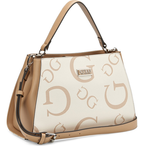Bolsa Guess Factory Cc961806-kha Acabado de los herrajes Níquel Color Beige Correa de hombro Beige Diseño de la tela Lisa