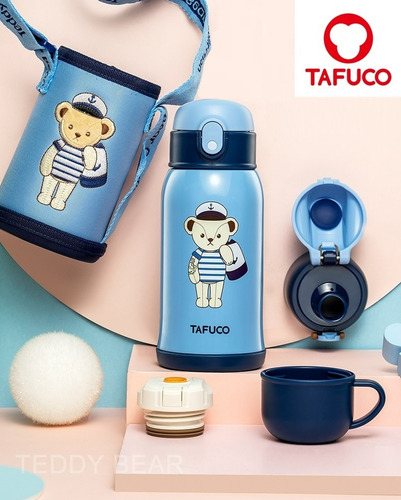 Termo Botella De Agua Tafuco 3 En 1 Niños Acero Inoxidable..