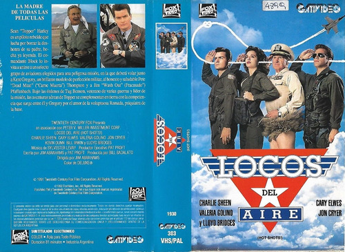 Locos Del Aire Vhs Hot Shots Charlie Sheen Valeria Golino