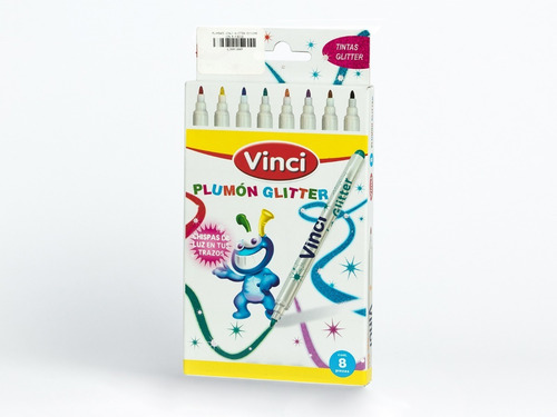 Imagen 1 de 2 de Plumones Glitter 8pzas