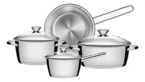 Comprar Batería de cocina Tramontina Allegra 65650\u002F324 con 4 piezas Acero Inoxidable Triple Fondo