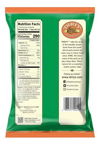 Dirty Chips Jalapeño Picante 2oz - Pack De 25 Unidades