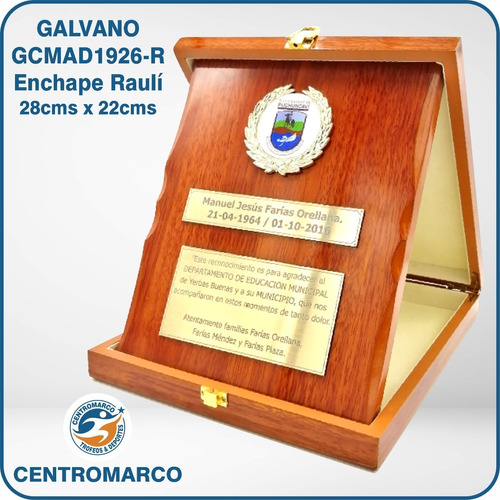 Galvano Gcmad1926-r 28cm X 22cm Logo Y Grabado/ Envio Gratis