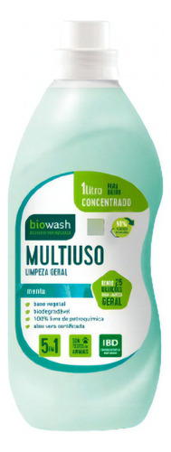 Kit 2 Multiuso Concentrado Menta Biodegradável Biowash 1l