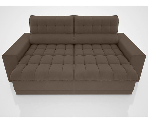 Imagem 10 de 12 de Sofá Omega Retrátil E Reclinável Velosuede Marrom 2,30m (l)