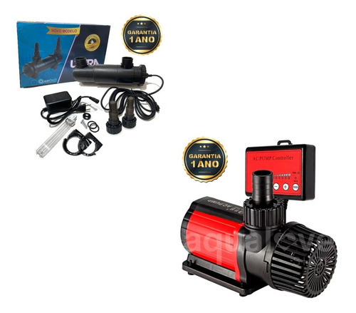 Bomba Submersa + Filtro Uv Para Lago Aquário Até 2000 Litros 110/127V