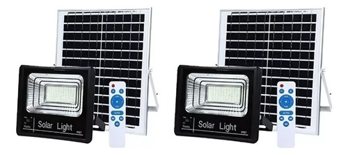 Foco Led X2 Panel Solar 25w Independiente Control Remoto