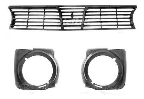 Imagen 1 de 4 de Kit Renault 6 - Parrilla Frente + Aros Modelo Viejo Redondo
