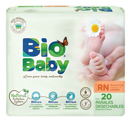 Pañales Bio Baby Recien Nacido Unisex