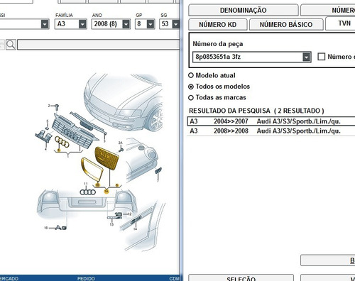 Grade Central Preto Completa Audi S3 2006 2008 8p0853651a3fz