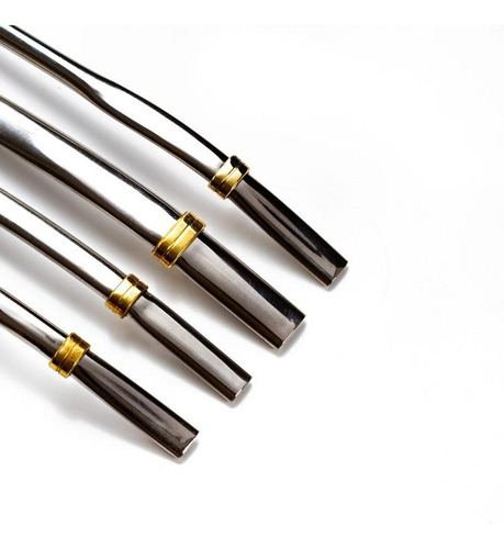 Imagen 3 de 6 de 3 Bombillas Para Mate Acero Inoxidable Plana Ancha En Funda