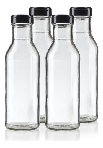 Botella Salsa Pared Gruesa Vidrio Transparente Profesional 4