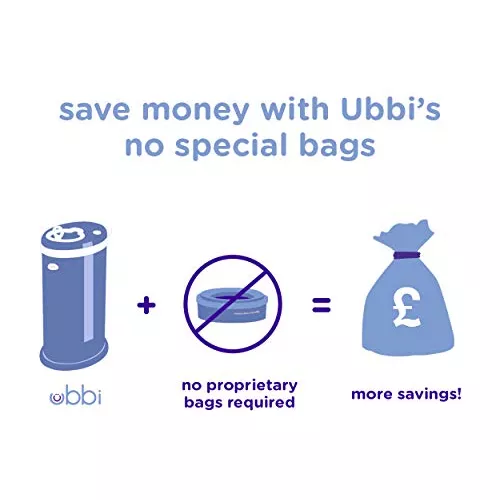 Ubbi - Cubo de bloqueo de olor de acero, no requiere bolsa especial, ahorro  de dinero, diseño moderno, cubo de pañales imprescindible para el