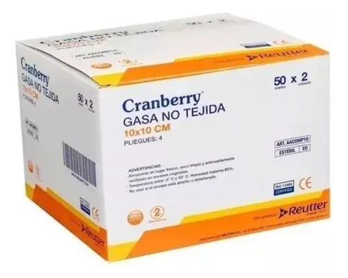 comprar Gasa No Tejida Estéril 10x10- Caja 50 Unidades  Cranberry