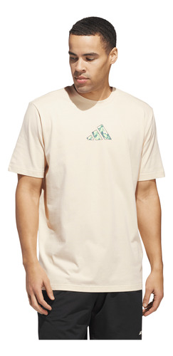 Playera adidas Basquetbol Lil' Stripe Photoreal Hombre Beige