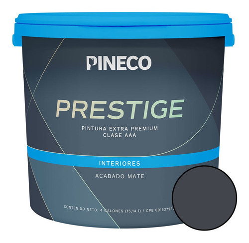 Imagen 1 de 1 de Pintura Decaucho Mate Prestige Clase A 1gl Negro Fumo Pineco