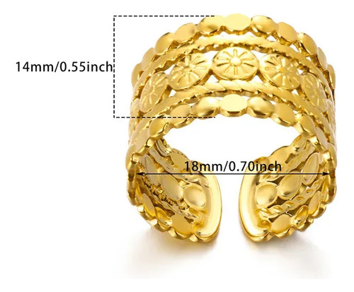 Anillo Geométrico Multicapa Para Mujer De Acero Inoxidable H
