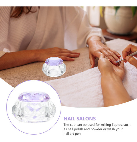 Vaso Líquido Para Uñas Con Tapa Y Cepillo De Manicura