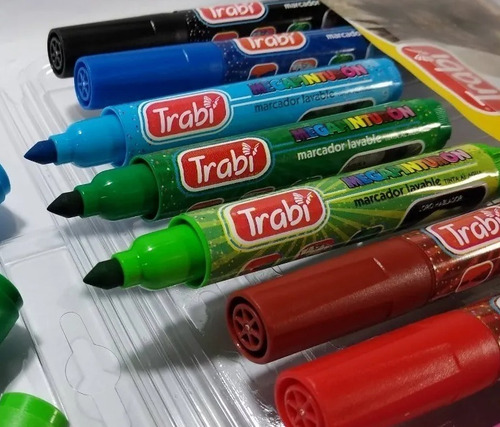 Marcadores Trabi Mega Pinturon Lavable Estuche X 10 Colores