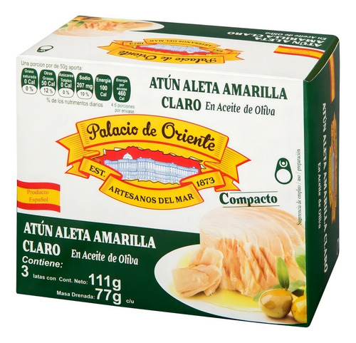 Atún Aleta Amarilla Palacio De Oriente Con 3 Piezas De 111g
