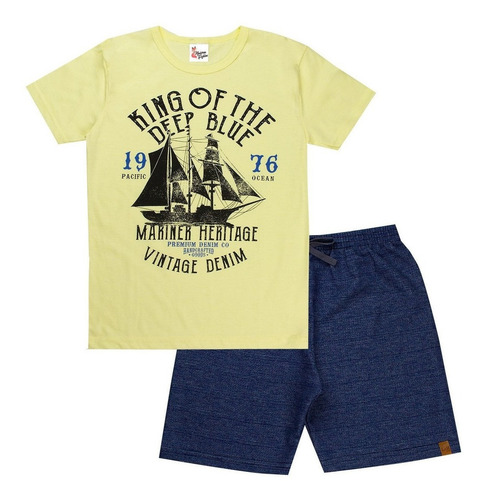 Imagem 3 de 9 de Kit 4 Conjuntos Infantis Meninos Roupas Juvenil Verão